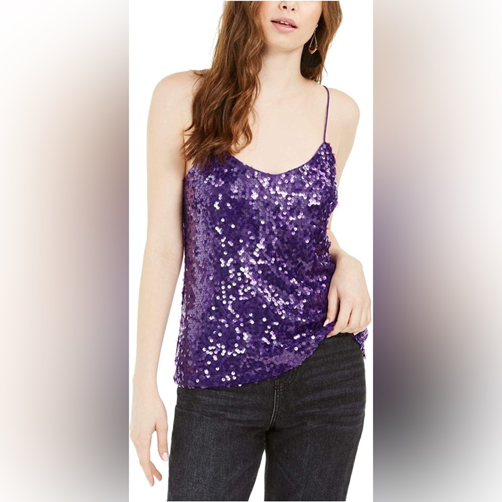Leyden Purple Sequined Camisole Size L